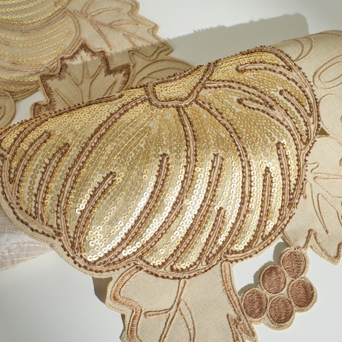 TISCHLÄUFER Pumpkino - Goldfarben, Textil (180/35/1cm) - home&you