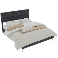 POLSTERBETT 160/200 cm in Grau Samt - Grau, Holzwerkstoff/Textil (160/200cm) - WISHDOR