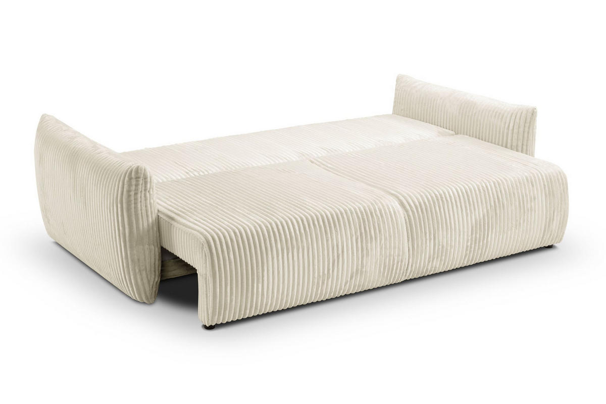 SOFA Hallora - Ecru (Tilia 03) - Ecru, Holzwerkstoff (240/88/108cm) - Möblo