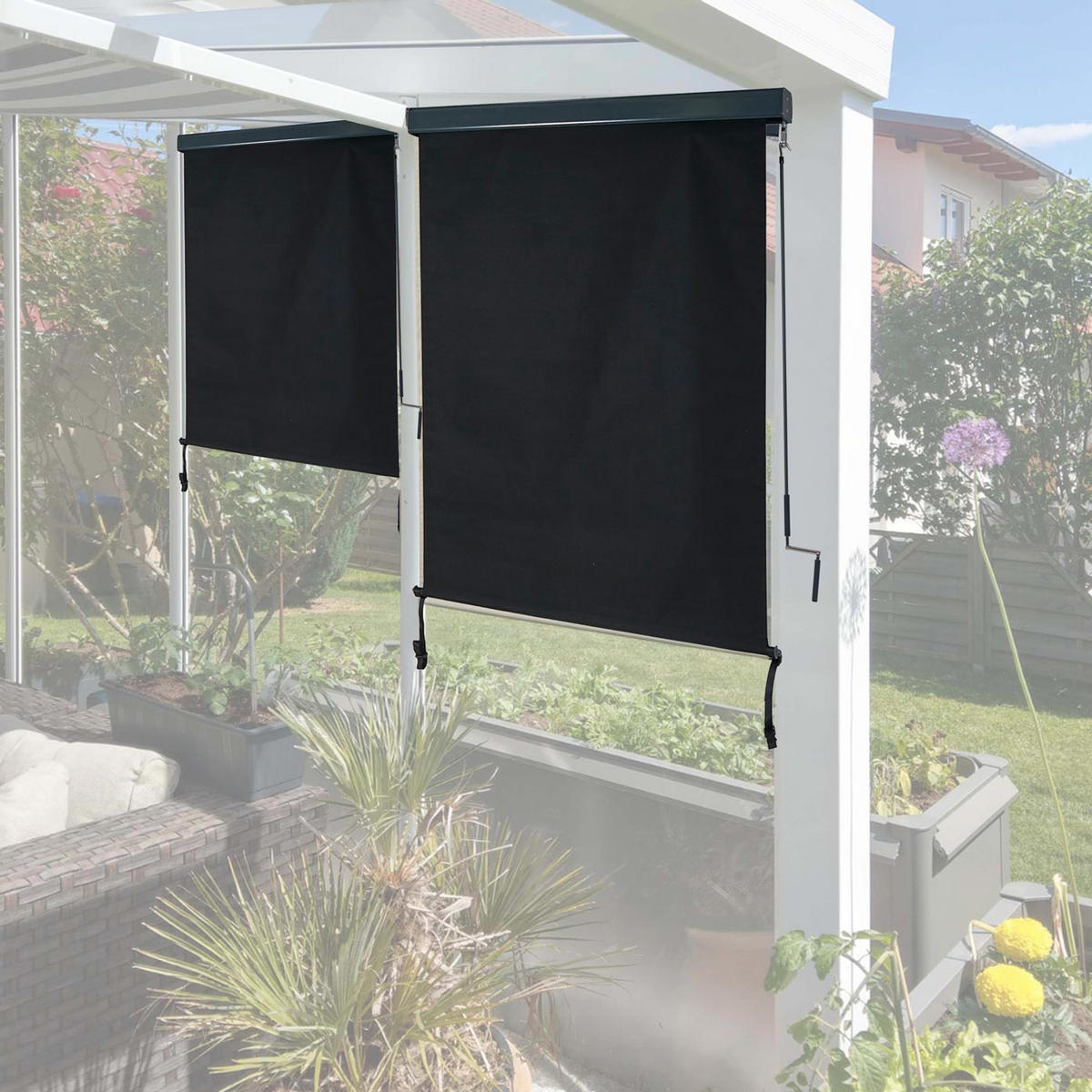 VERTIKALMARKISE Schwarz - Schwarz, Textil (100/250/8cm) - MCW