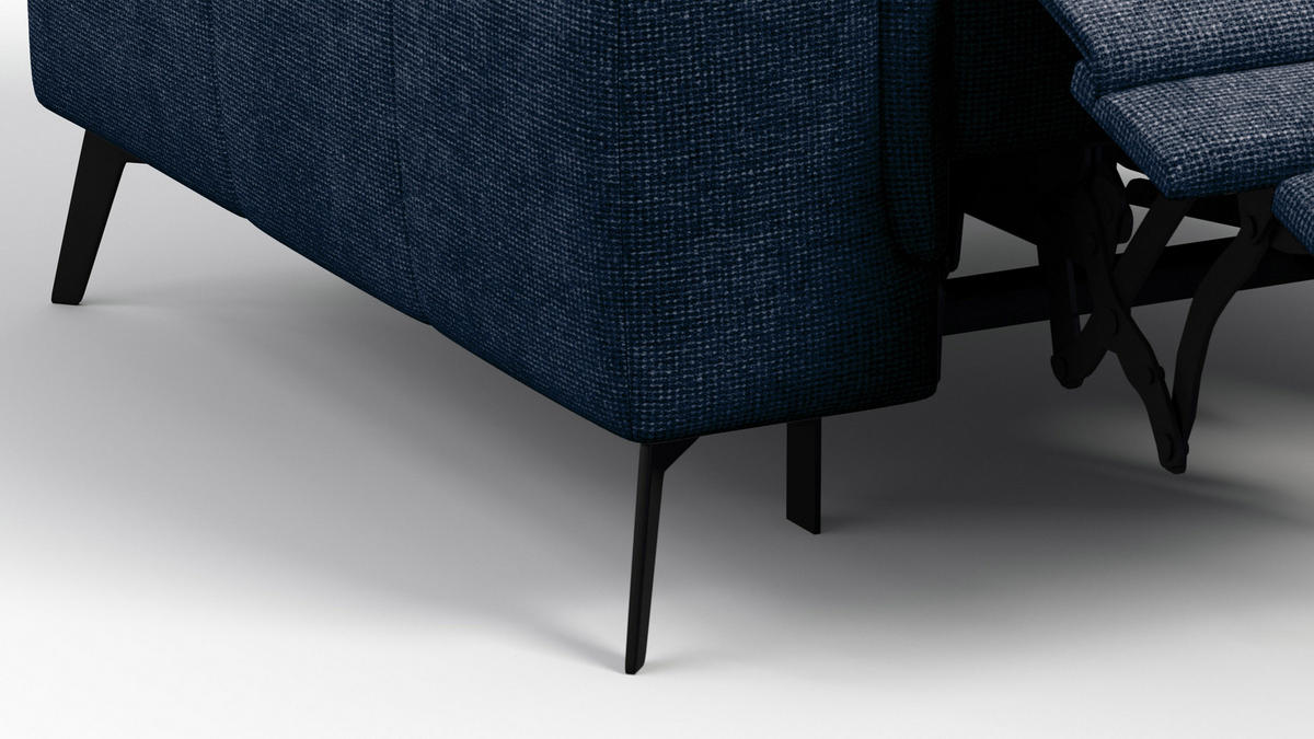 SESSEL FIERO mit Relaxfunktion, dunkelblau - Schwarz/Dunkelblau, Holzwerkstoff/Textil (114/82/103cm) - Courtois Laville