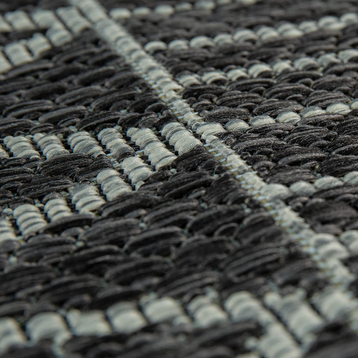 OUTDOORTEPPICH 60/100 cm Illusion 321 - Schwarz, Kunststoff (60/100cm) - Paco Home