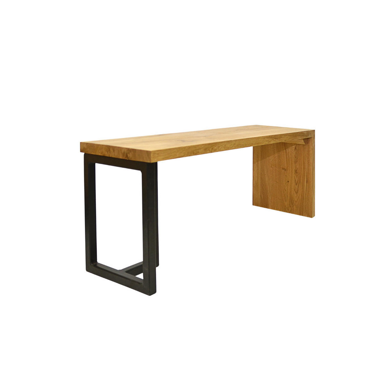 SITZBANK aus Eichenholz und Stahl fürs Wohnzimmer HUGON I - Eichefarben, Holz (110/45/35cm) - Rawood Furniture
