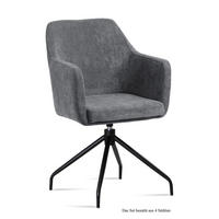 ARMLEHNSTUHL drehbar (4er-Set) Donnie 57x87x60 Schwarz/Grau - Schwarz/Grau, Kunststoff (60/87/57cm) - 58aufmkessel