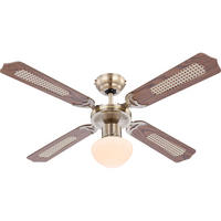 LED DECKENVENTILATOR Messing Opal - Messingfarben, Glas (106.6/52/41.5cm) - Globo Lighting