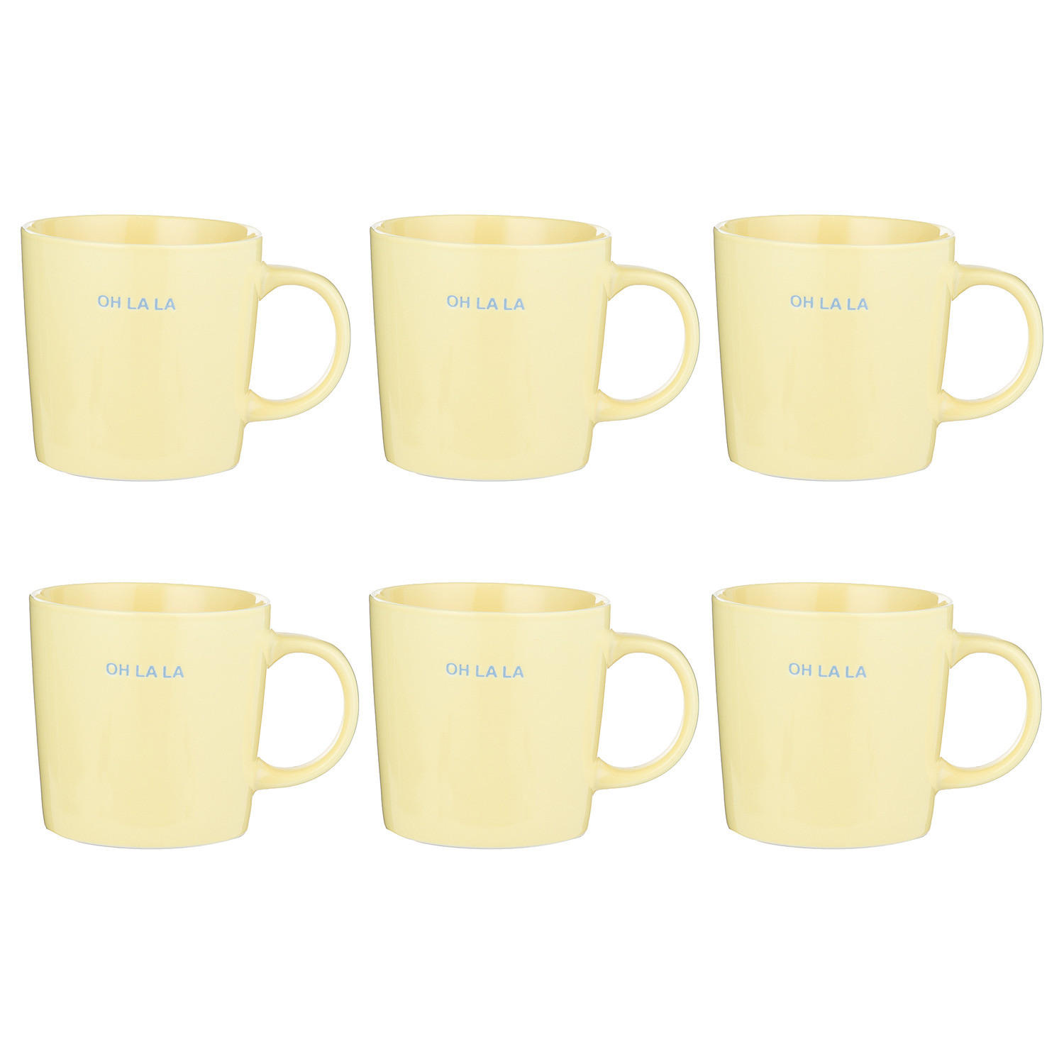 TASSE (6er-Set) Good Vibes Oh La La - Gelb, Keramik (0.4L) - Butlers