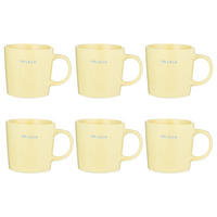 TASSE (6er-Set) Good Vibes Oh La La - Gelb, Keramik (0.4L) - Butlers