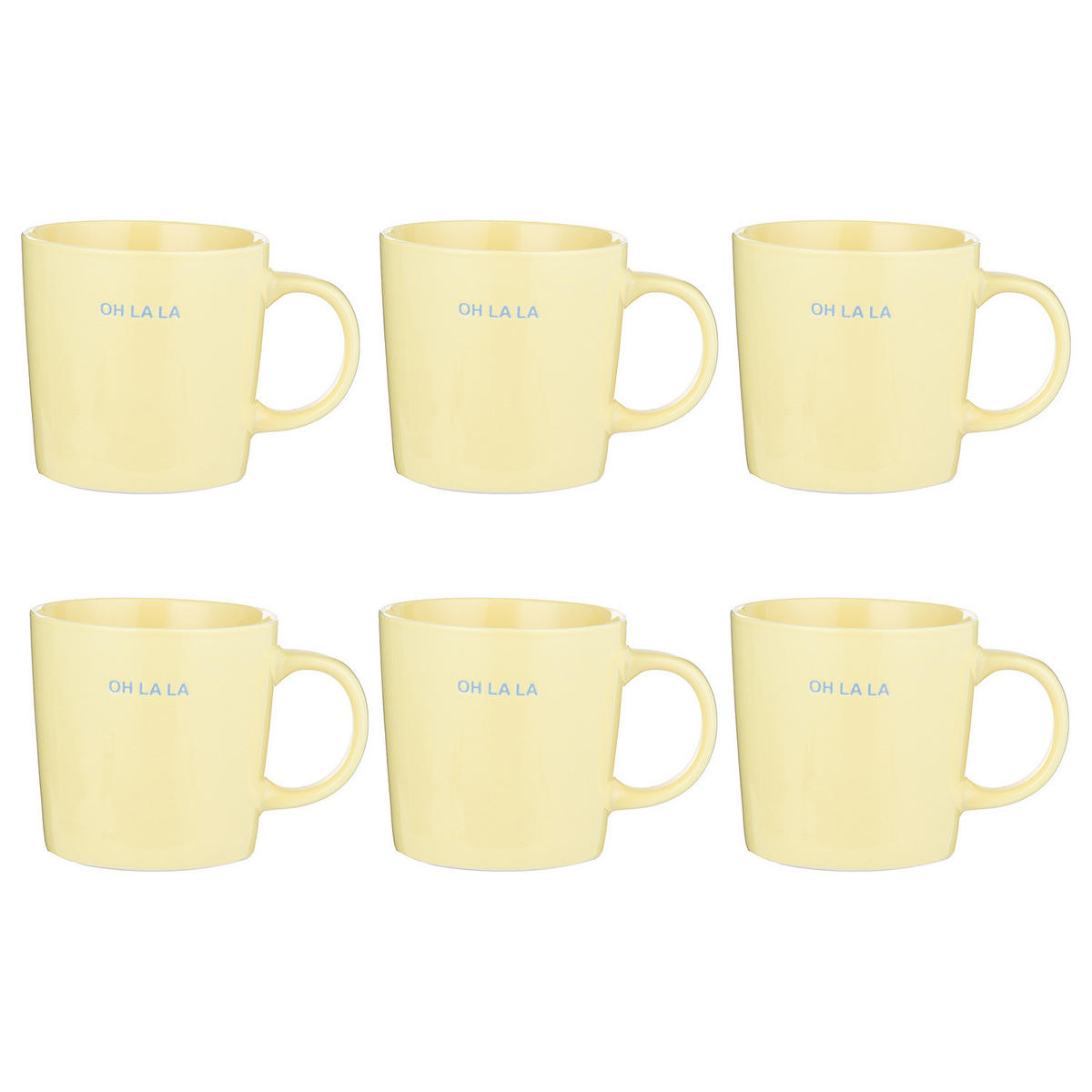 TASSE (6er-Set) Good Vibes Oh La La - Gelb, Keramik (0.4L) - Butlers