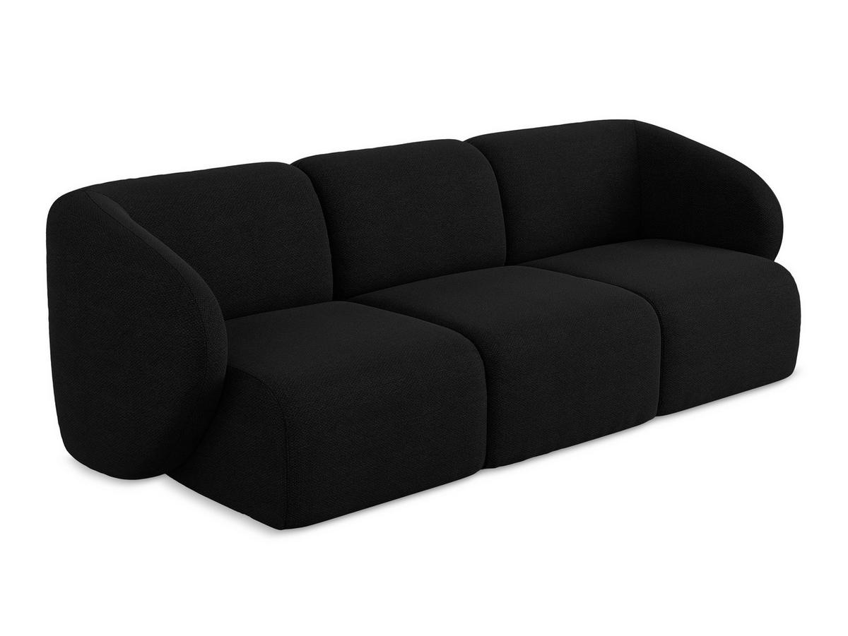 3-SITZER SOFA Bouclé Stoff Schwarz - Schwarz, Holzwerkstoff/Kunststoff (244/75/94cm) - Makamii