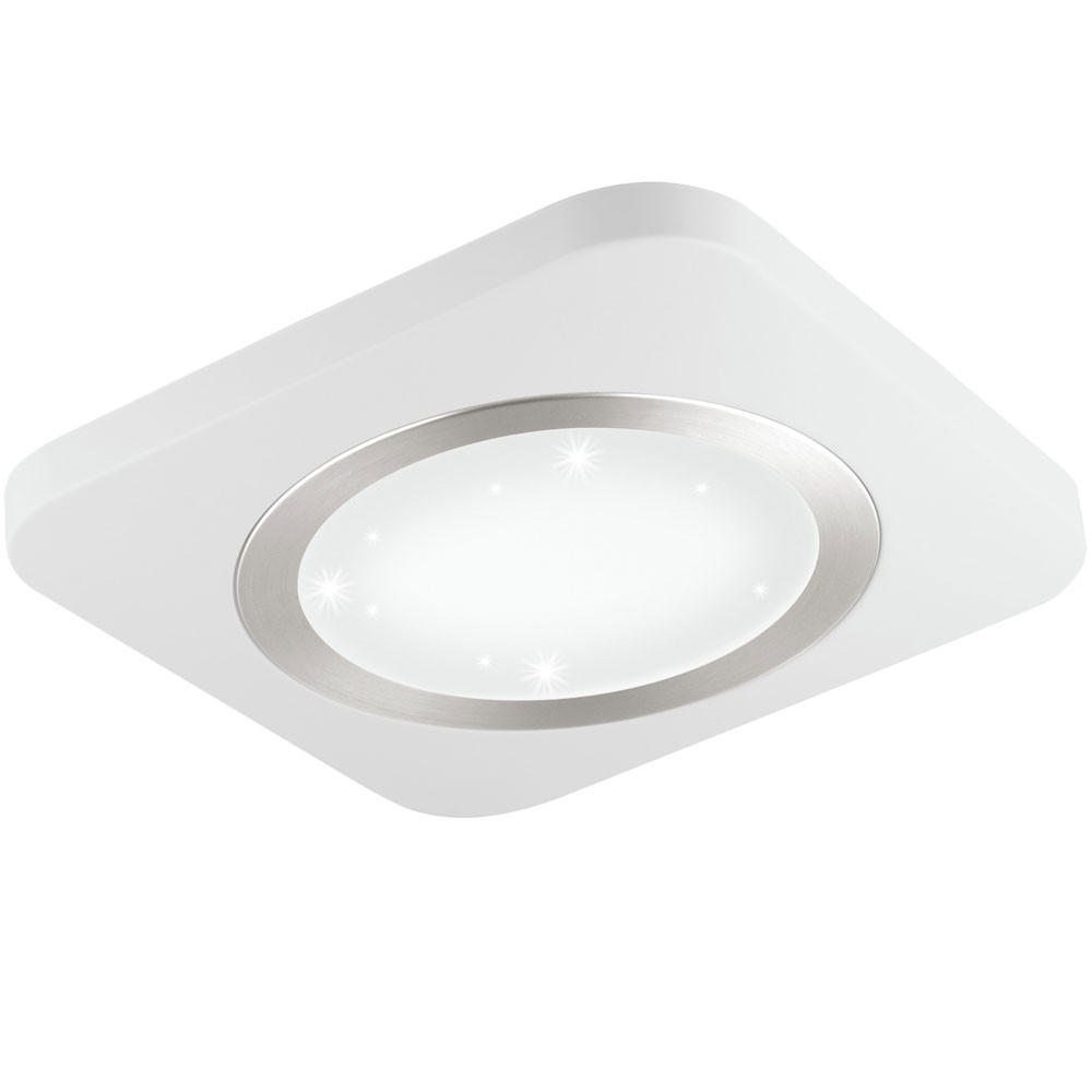 LED DECKENSPOT Stahl Weiß Kristalleffekt - Weiß, Metall (40/40/4cm)