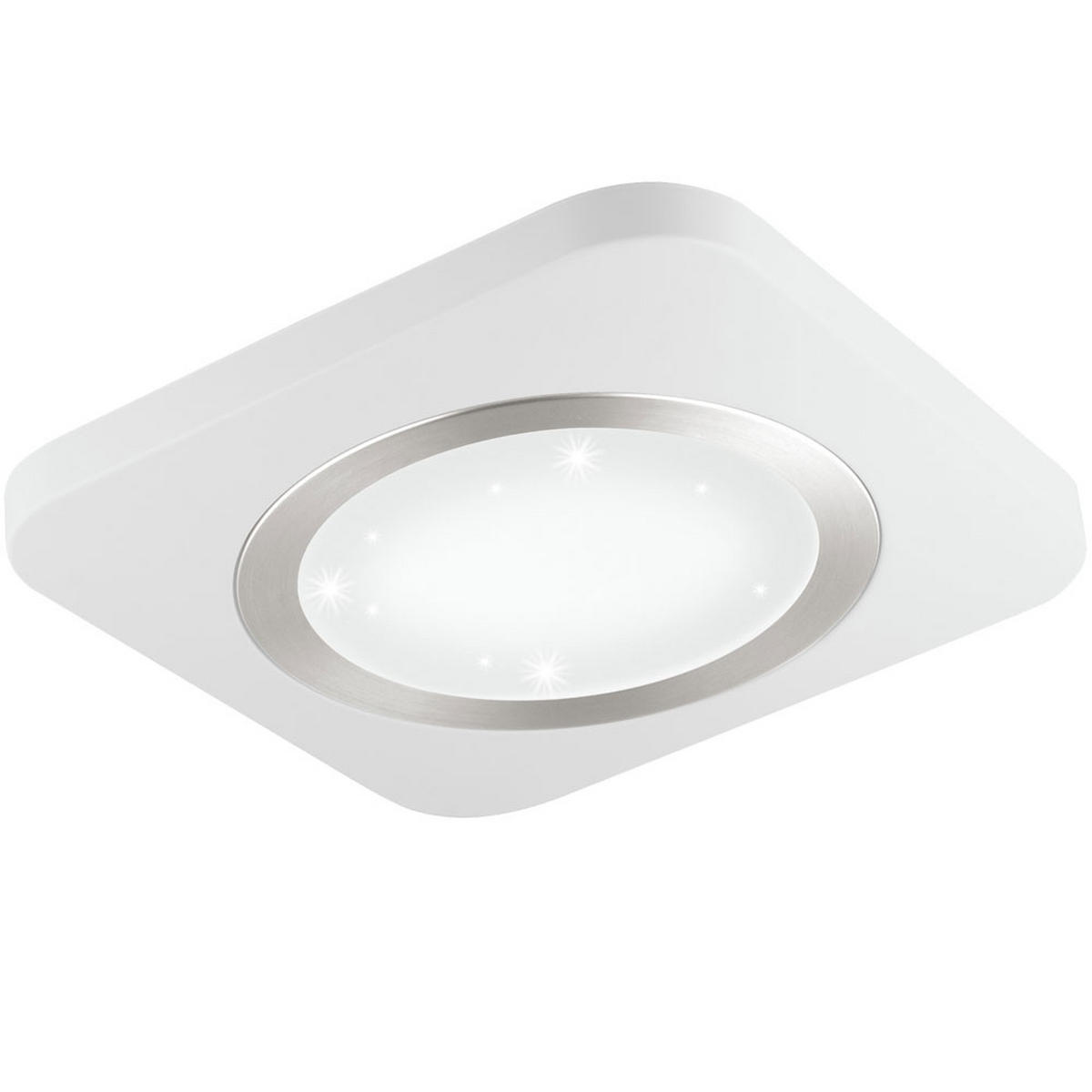 LED DECKENSPOT Stahl Weiß Kristalleffekt - Weiß, Metall (40/40/4cm)