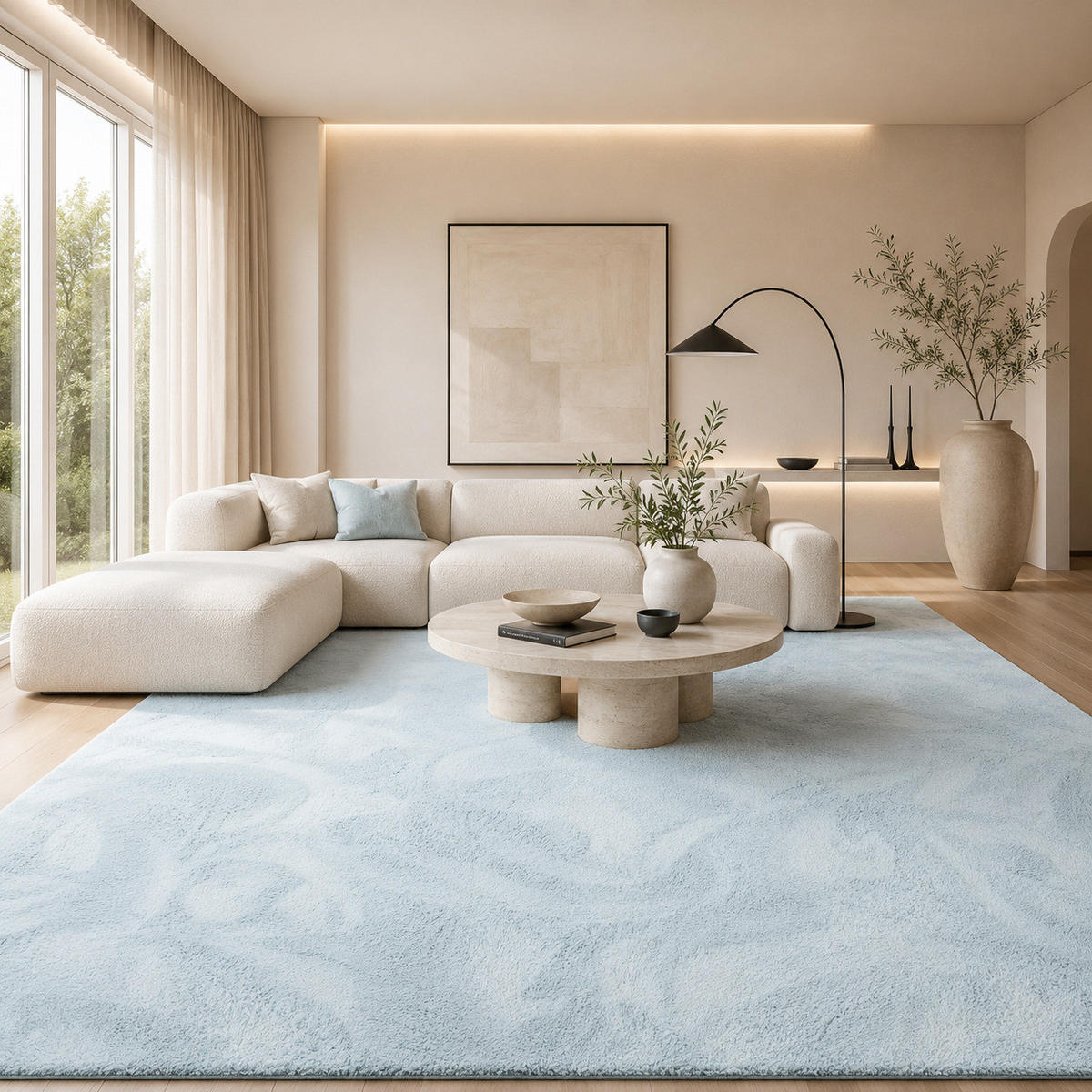 FELLTEPPICH SUPER SOFT PEARL - Hellblau, Textil (160/230cm) - Pergamon