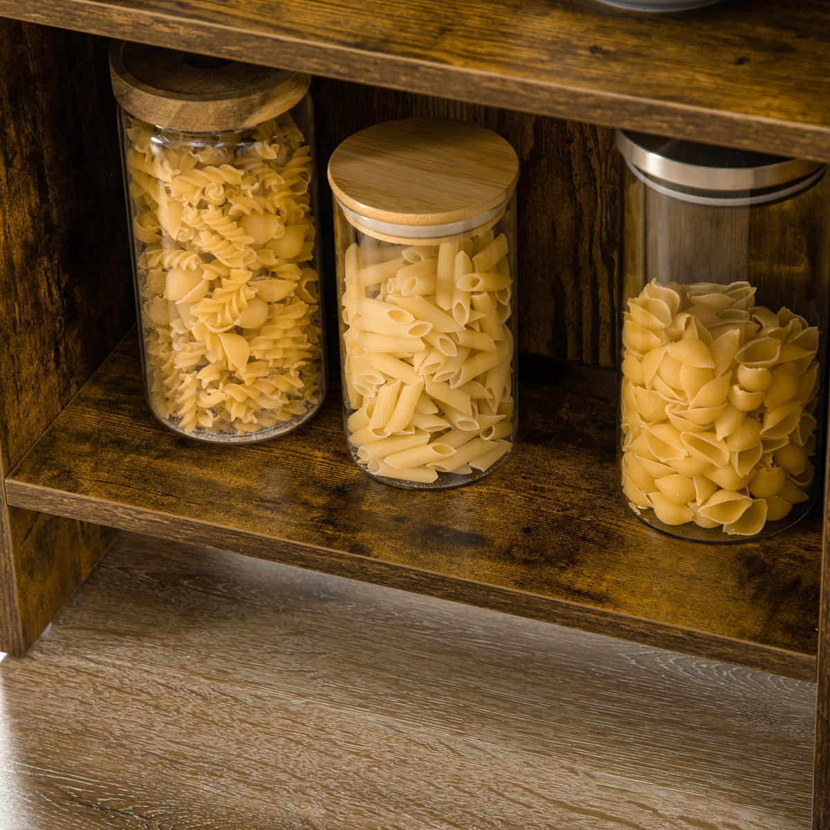 BARTISCH DE-14739 klappbare Seitenplatte & 3 Regale Rustikales Braun - Braun, Holzwerkstoff (120/76/91.4cm) - ComfortXL