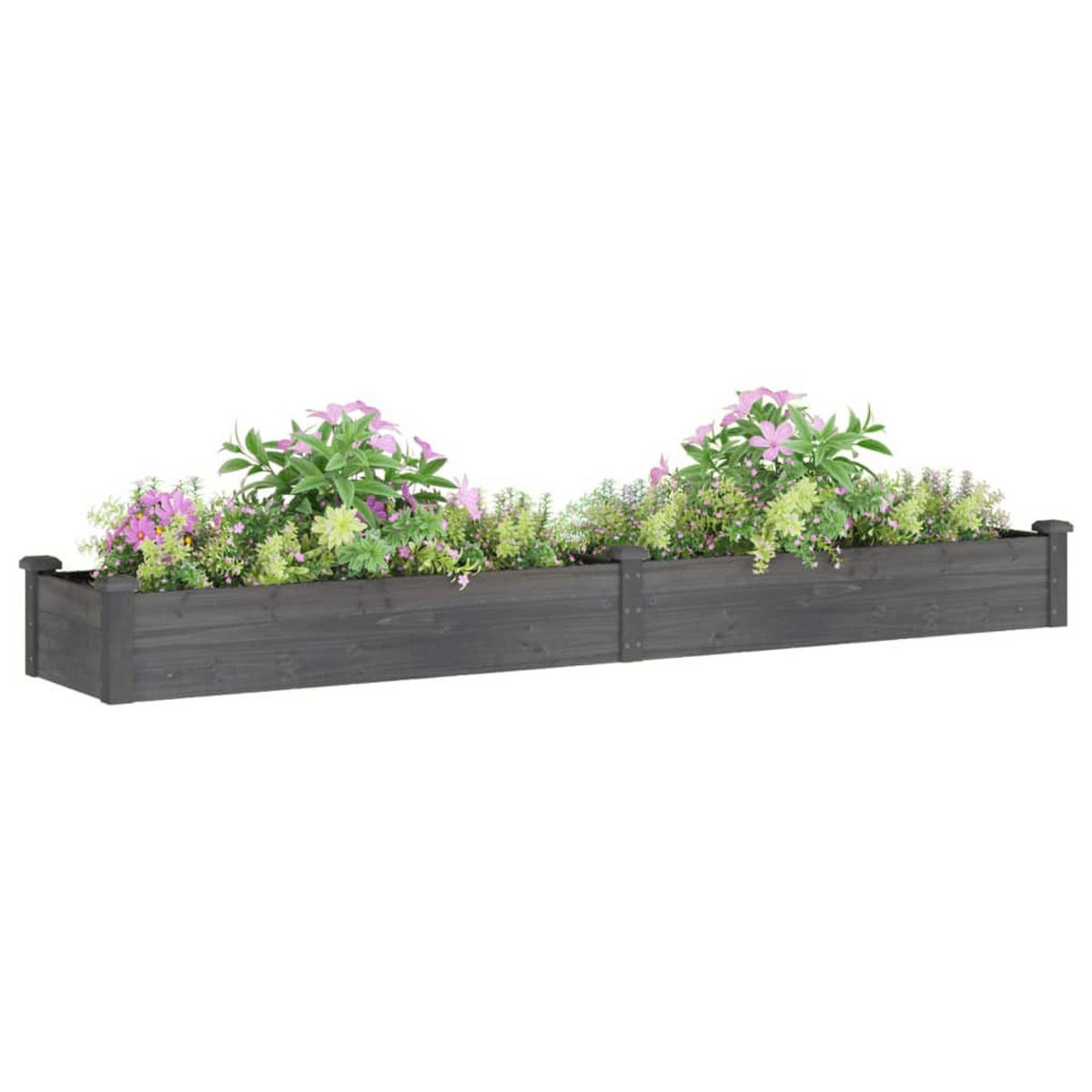 HOCHBEET mit Einsatz Grau 240x45x25 cm Massivholz Tanne - Grau, Holz (45/25/240cm) - furnicato