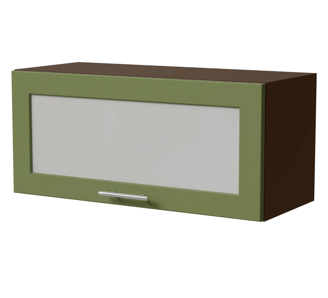 KLAPPHÄNGESCHRANK Brerra W4BS/80 WKF Lava / RAL 6025 farngrün Matt 80 / 32,5 / 36cm - Dunkelgrau/Grün, Holz/Holzwerkstoff (80/36/32.5cm) - Feldmann-Wohnen