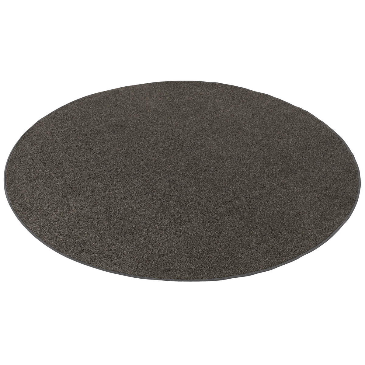 TREND VELOURS TEPPICH JOY RUND - Dunkelbraun, Textil (100/100cm) - Snapstyle