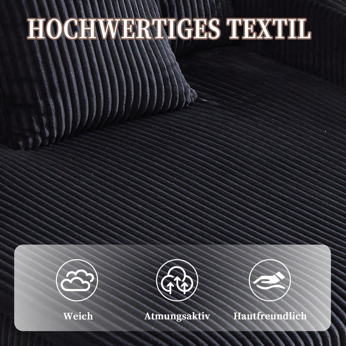 SCHLAFSOFA,SCHLAFCOUCH Schwarz, Cordbezug mit LED USB Anschluss Getränkehalter - Schwarz, Textil (142/85/128cm) - PARAFTA HOME