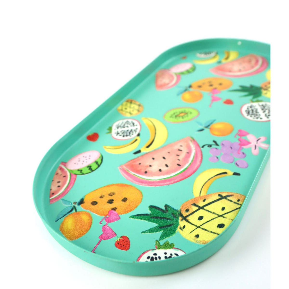 DEKOTELLER & -TABLETTS Fruit Party 20/10/1,5 cm - Blau, Metall (1.5cm) - FURNARO
