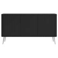 SIDEBOARD Ovarlo Schwarz mit Metallbeinen 163 cm - Silberfarben/Schwarz, Holzwerkstoff/Metall (163.2/83.8/38cm) - Selsey