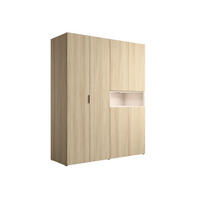 KLEIDERSCHRANK VARENO 20 - 161×202×58 cm 6 Türen mit Beleuchtung Barista Eiche / Wüstensand - Sandfarben/Eichefarben, Holzwerkstoff (161/202/58cm) - Milaros Markt