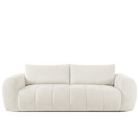 EINZELSOFA LIRA, Weiß, Bouclé - Weiß, Holz/Holzwerkstoff (256/84/112cm) - KONSIMO®