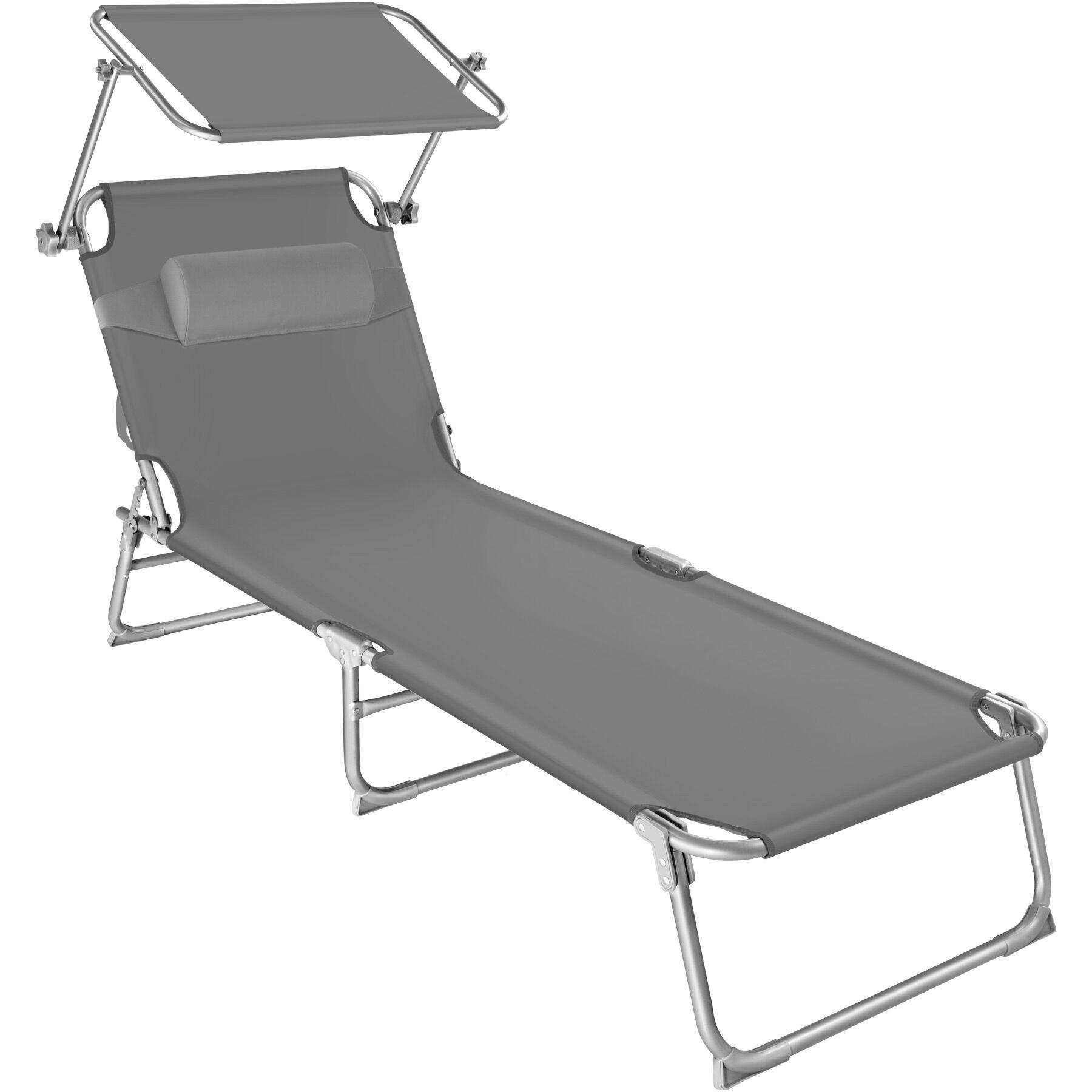 GARTENLIEGE Chloé,190 x 68 x 65 cm,grau - Grau, Kunststoff (68/65/190cm) - tectake