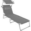 GARTENLIEGE Chloé,190 x 68 x 65 cm,grau - Grau, Kunststoff (68/65/190cm) - tectake
