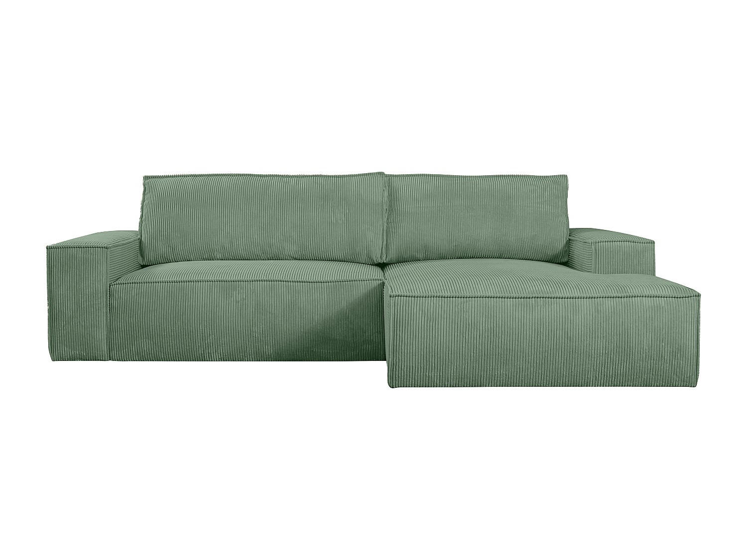 SCHLAFSOFA - 4 Personen - samt - mandelgrün Amelia - Grün, Textil (267/85/167cm) - Vente-Unique