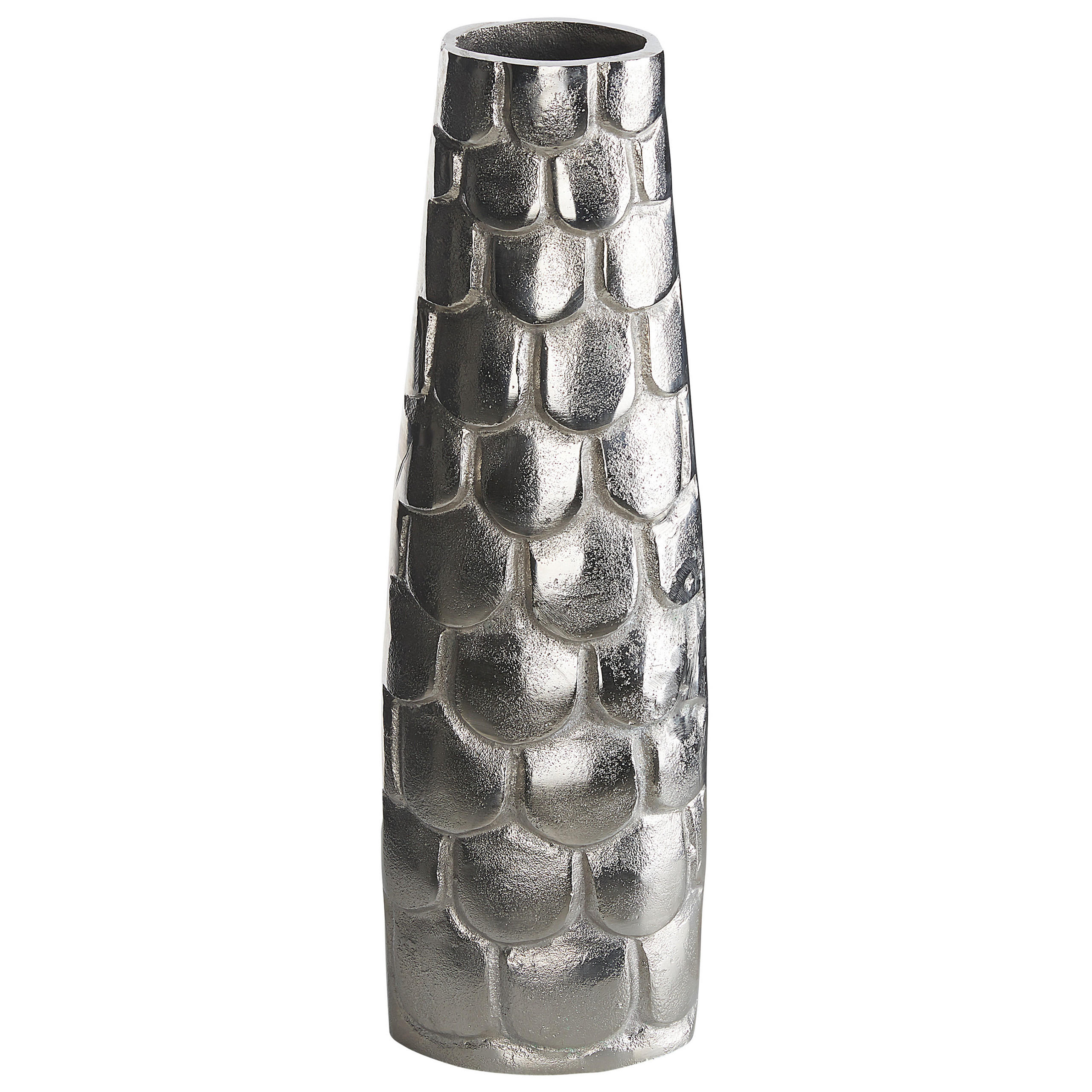 BLUMENVASE Aluminium silber Sukhothai - Silberfarben, Metall (47cm) - Beliani