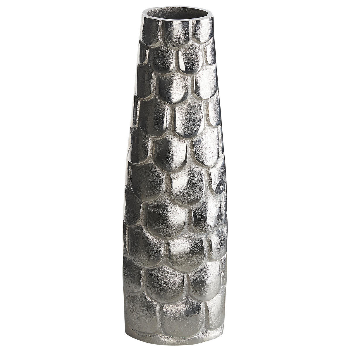 BLUMENVASE Aluminium silber Sukhothai - Silberfarben, Metall (47cm) - Beliani