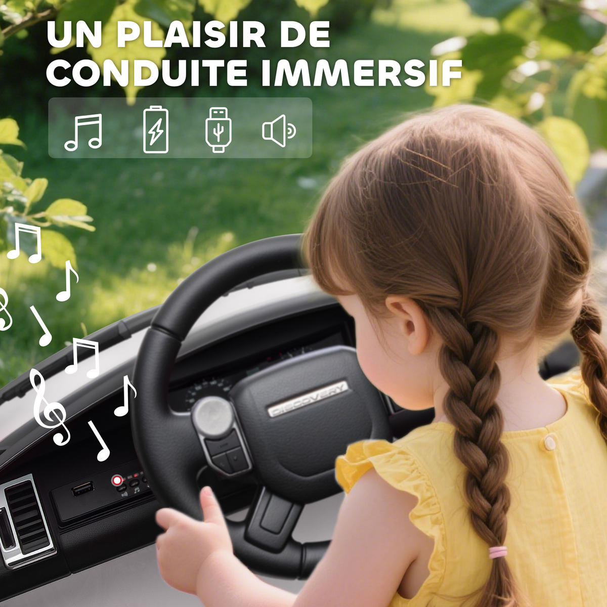 ELEKTRO-KINDERAUTO DE-13145 2,4G Fernbedienung Weiß - Weiß, Kunststoff (105/68.5/58cm) - ComfortXL