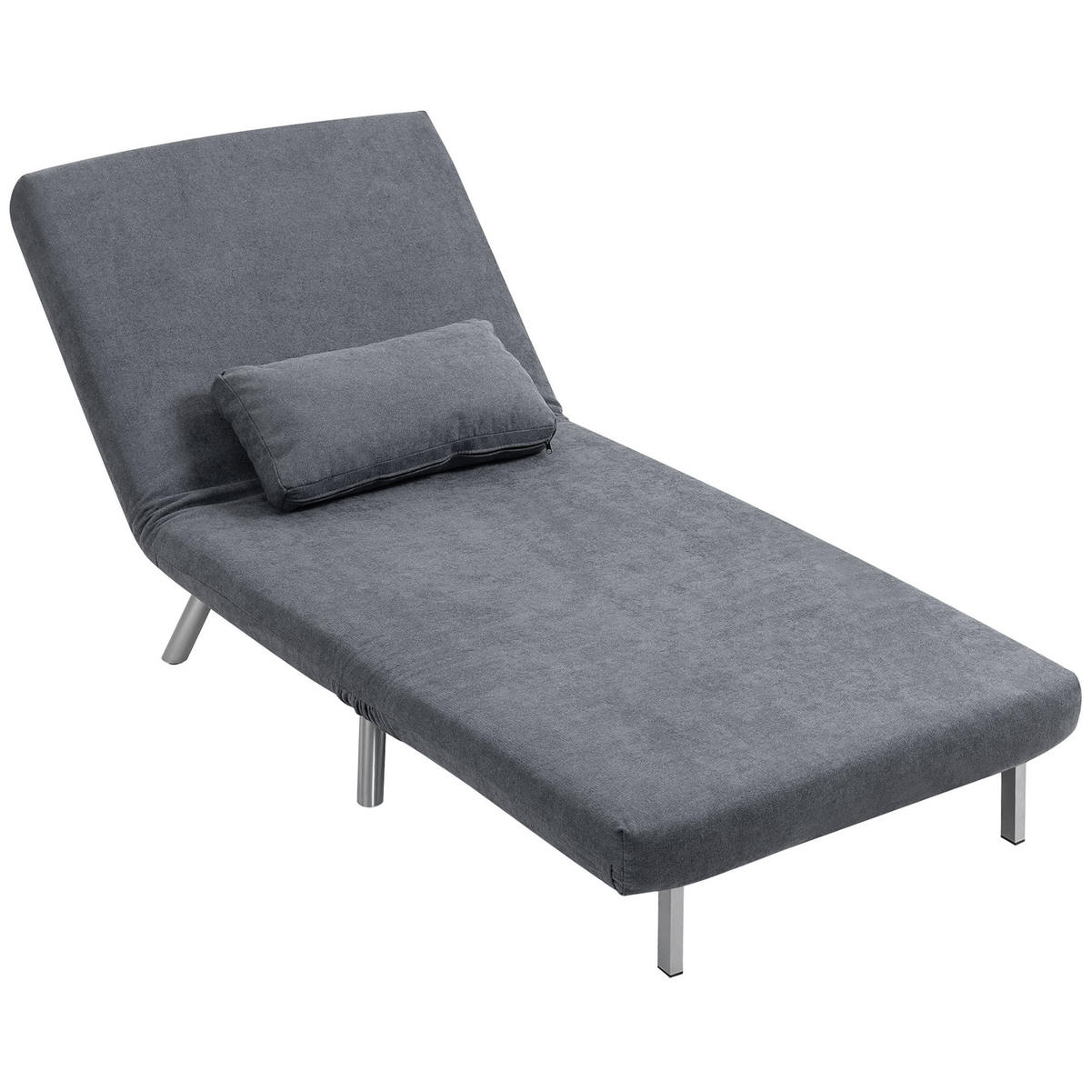 SCHLAFSESSEL DE-08232 3-in-1 mit Bettfunktion, Dunkelgrau - Dunkelgrau, Metall (75/83/80cm) - ComfortXL