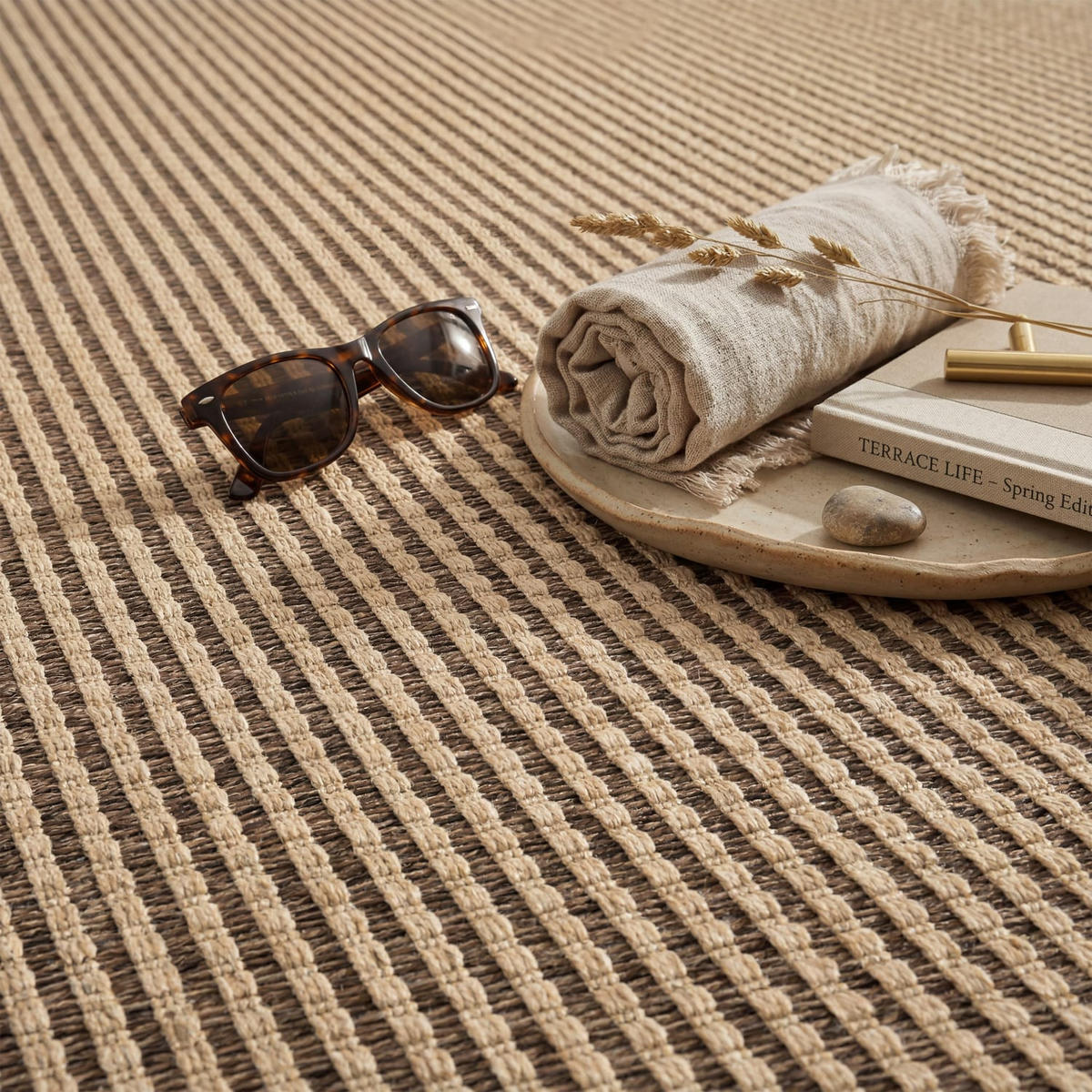 WAREGEM 628 BEIGE 160D - Beige, Kunststoff (160/160cm) - Paco Home