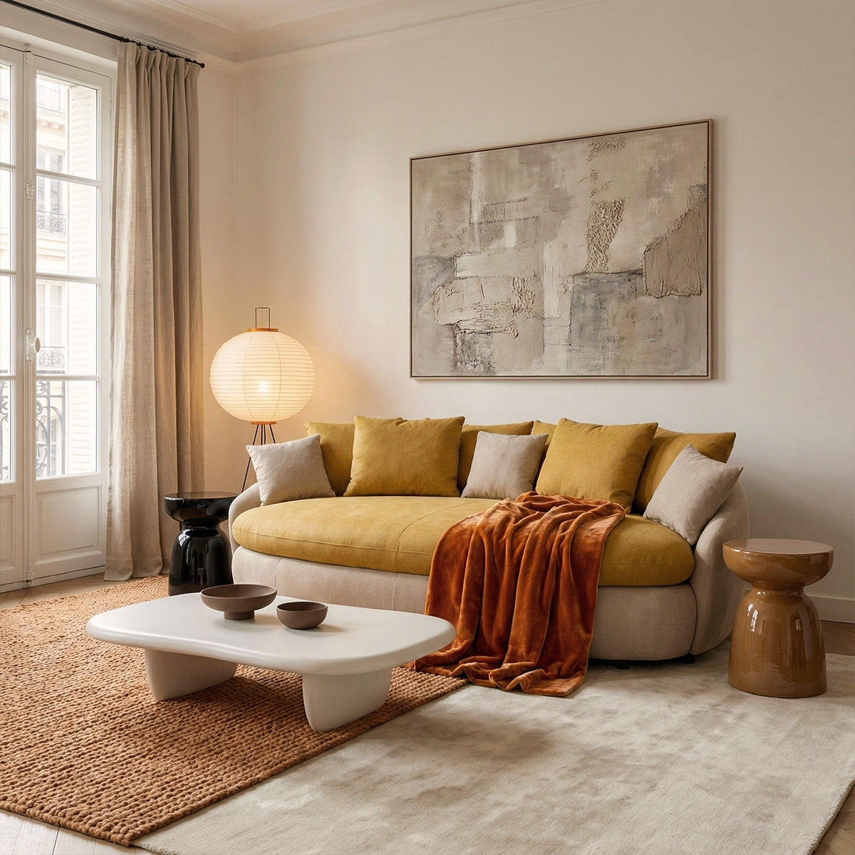 3-SITZER Zermatt - Gelb - Gelb, Textil (238/80/140cm) - Pasmara