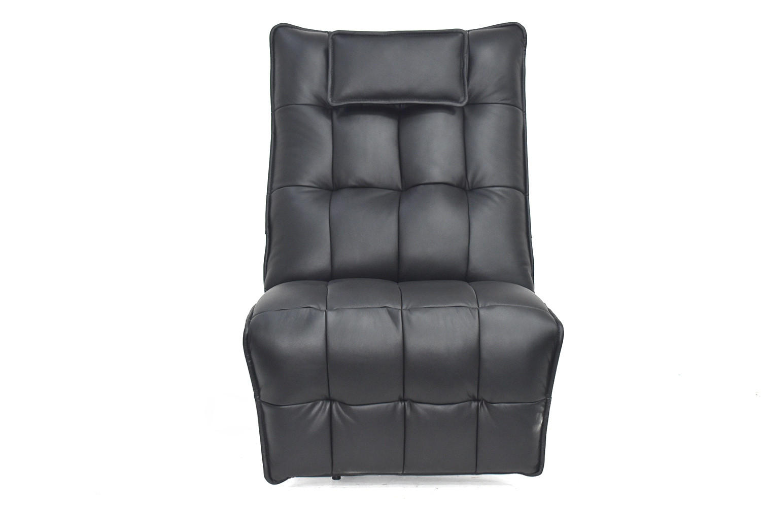 RELAXSESSEL MIKO Schwarz Leder - Schwarz, Leder/Metall (75/115/94cm) - KAWOLA