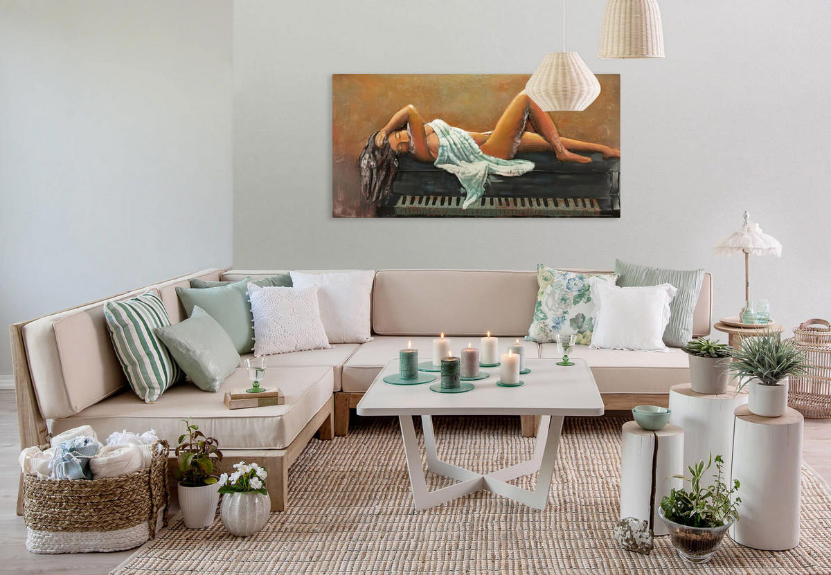 METALLBILD Weiß 120/60 cm - Weiß, Metall (5.28/60cm) - KUNSTLOFT