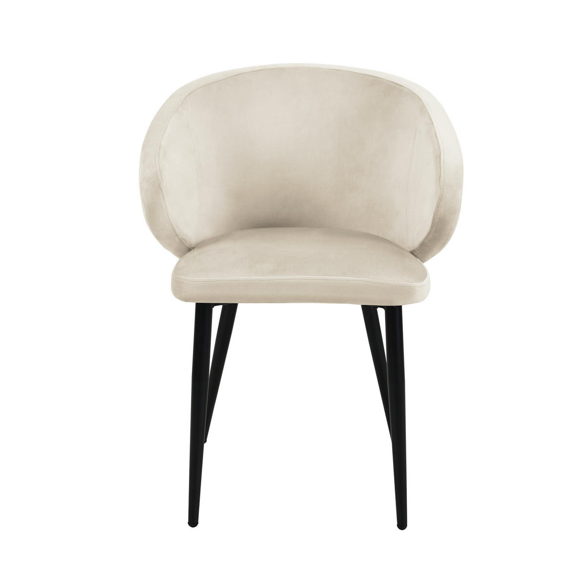 ESSZIMMERSTÜHLE AUDREY (2er Set) - Creme/Schwarz, Textil/Metall (57/77/56cm) - SVITA