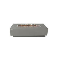 FEUERTISCH Granville Gasfeuerstelle aus GF-Beton 152/69/43 cm - Hellgrau, Naturmaterialien (70/43/152cm) - Elementi