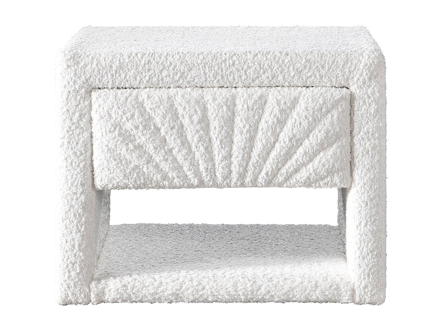 NACHTTISCH - 50 cm x 35 cm - Stoff - Weiß - ULAMI - Weiß, Textil (50/41/35cm) - Vente-Unique