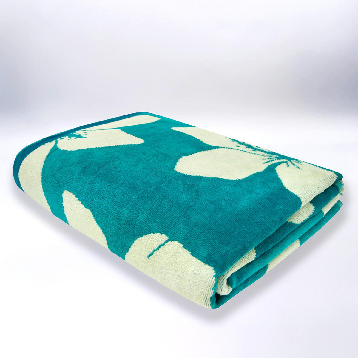 STRANDTUCH aus Veloursfrottee Jacquard Blau 140x180 400g/m² - Bargara - Blau, Textil (140/180cm) - LE COMPTOIR DE LA PLAGE