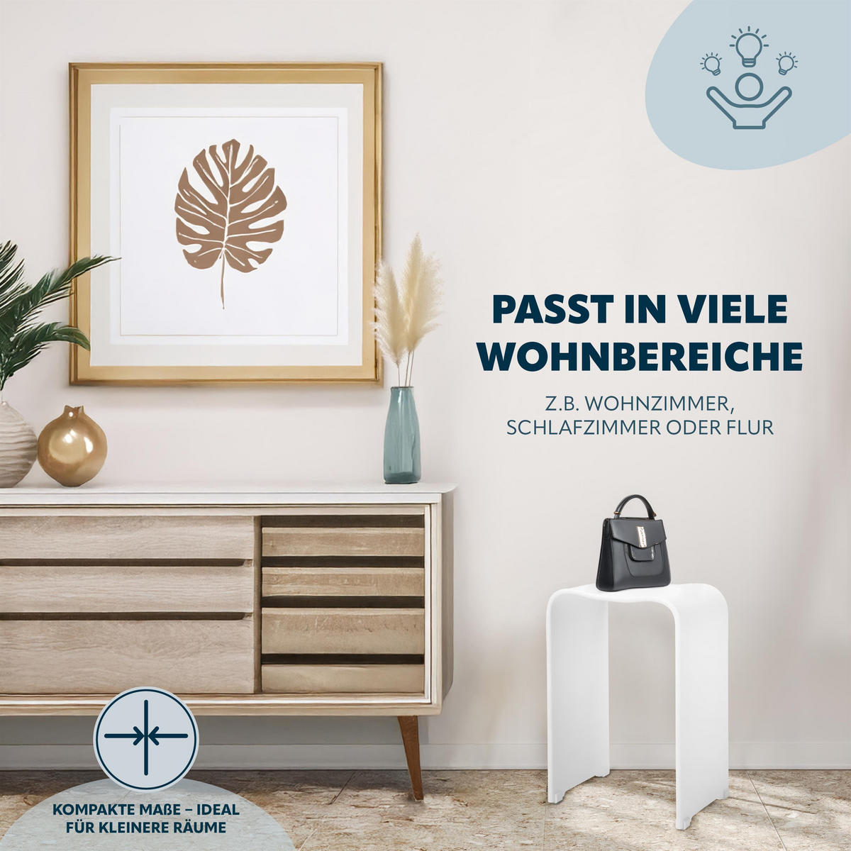 DUSCHHOCKER Acryl, mattweiss - Weiß, Kunststoff (32/48.5/27cm) - bremermann