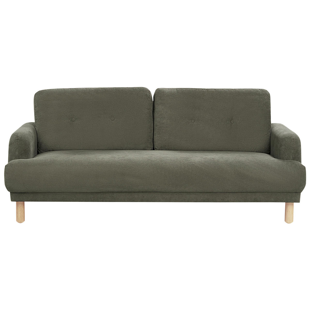 4-SITZER-SOFA Set Cord dunkelgrün Tuve - Hellbraun/Grün, Textil (90/90/288cm) - Beliani