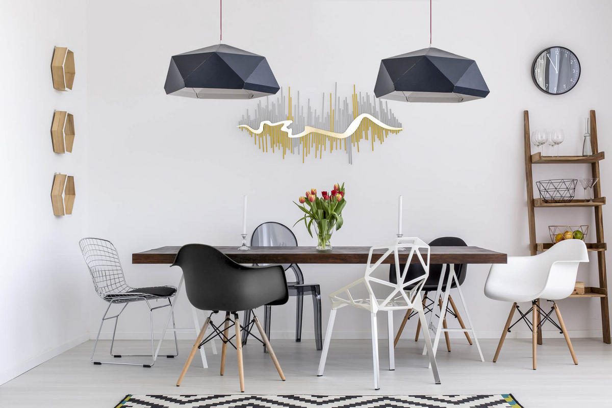 WANDDEKO Gold 107/53 cm - Silberfarben/Goldfarben, Metall (4.9/53/5cm) - KUNSTLOFT