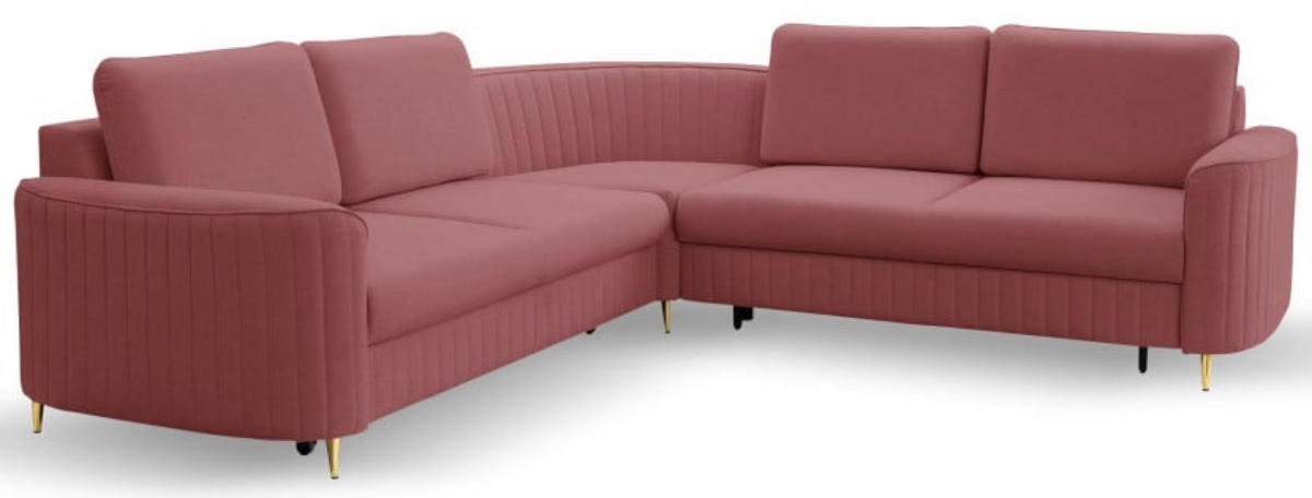 ECKSOFA Hell Bordeaux LOREN Mit Schlaffunktion Und Bettkasten - Rot, Textil (251/251cm) - Sepro Meble