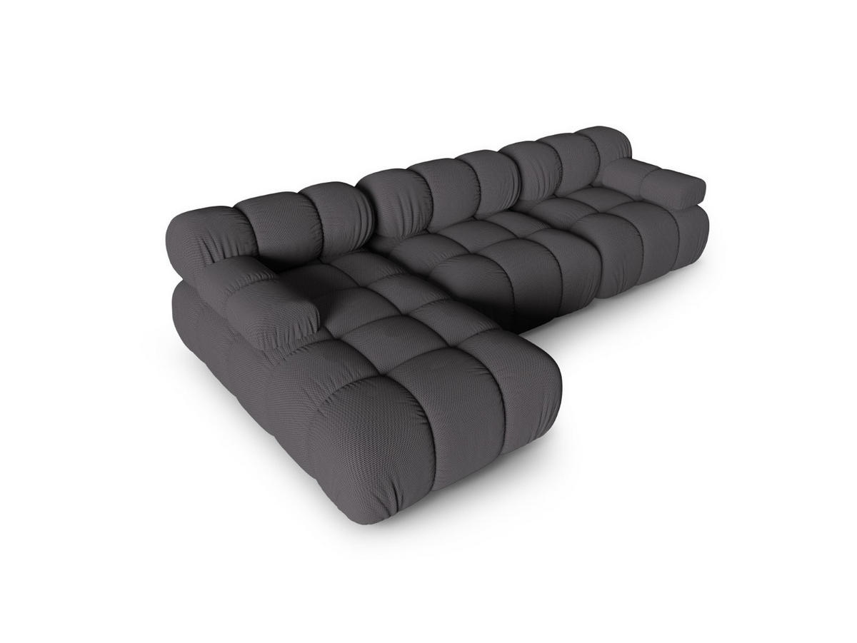 ECKSOFA modular links Bellis aus 3D-Stoff Expresso 4 Sitzplätze - Graubraun, Textil (155/282cm) - Micadoni