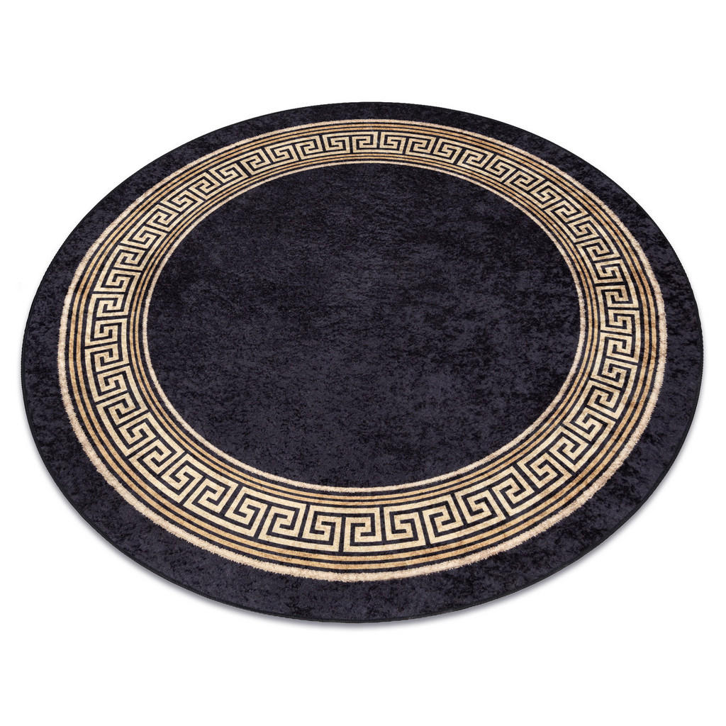 MIRO 51360.802 cerc covor lavabil Greacă anti-alunecare – negru / auriu 100 cm MIRO 51360.802 cerc covor lavabil Greacă anti-alunecare – negru / auriu 100 cm
