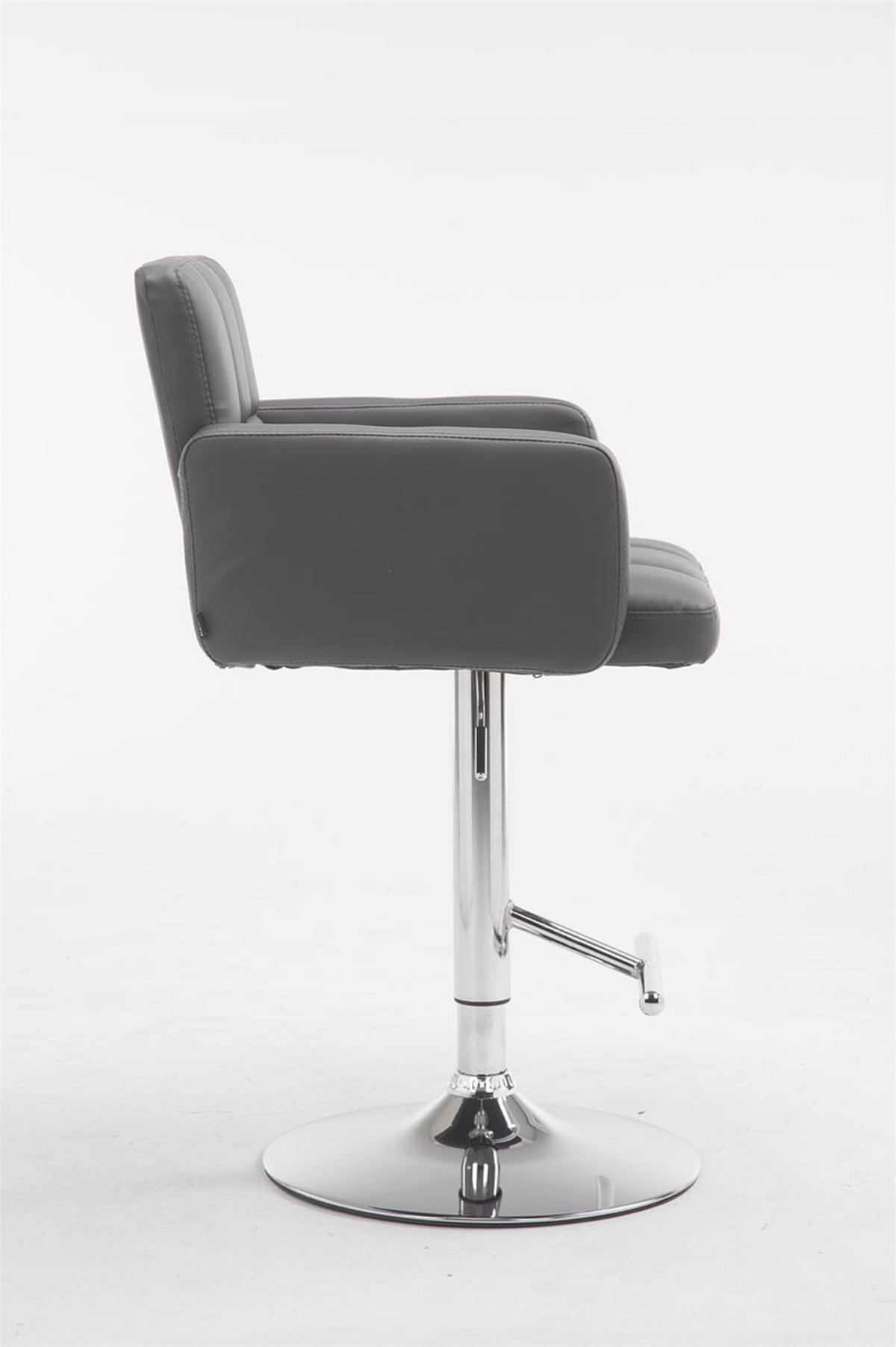 BARHOCKER Lederlook grau - Chromfarben/Grau, Textil/Metall (60/93/56cm) - CLP