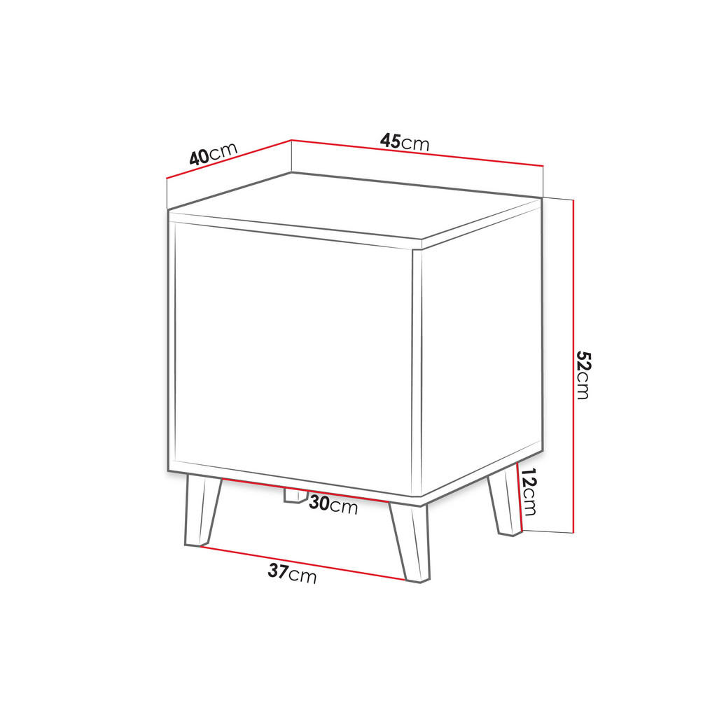 Thumbnail - Mirjan24 Nachttisch, Braun, Holzwerkstoff, Holz Optik, 45x52x40 cm, Schlafzimmer, Nachttische