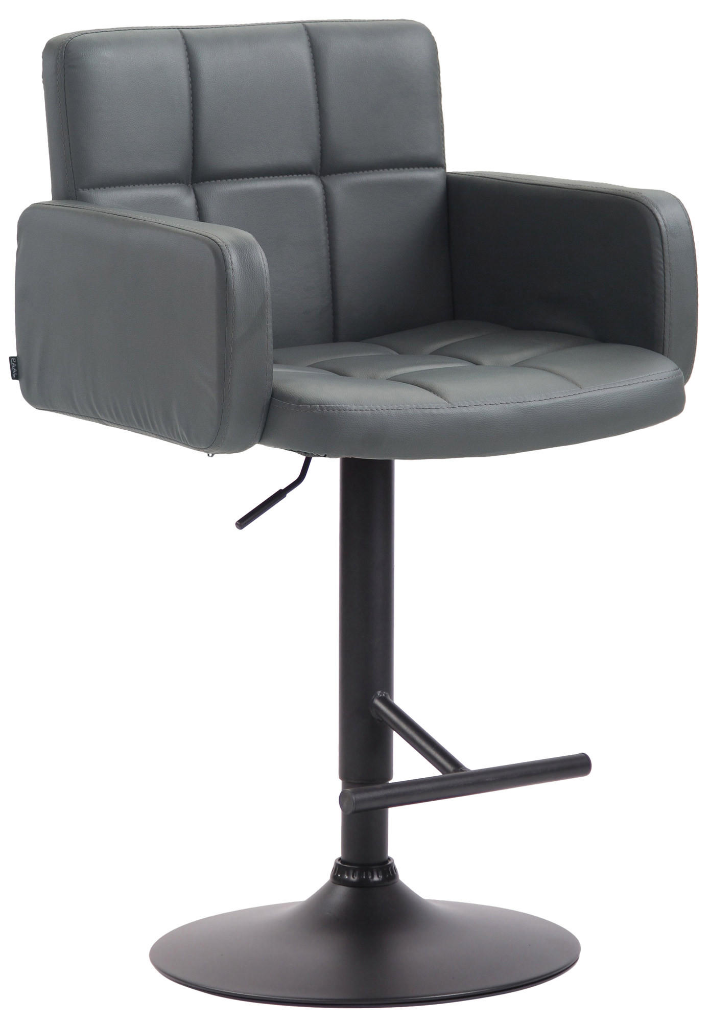 BARHOCKER Lederlook grau - Schwarz/Grau, Textil/Metall (60/93/56cm) - CLP