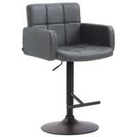 BARHOCKER Lederlook grau - Schwarz/Grau, Textil/Metall (60/93/56cm) - CLP